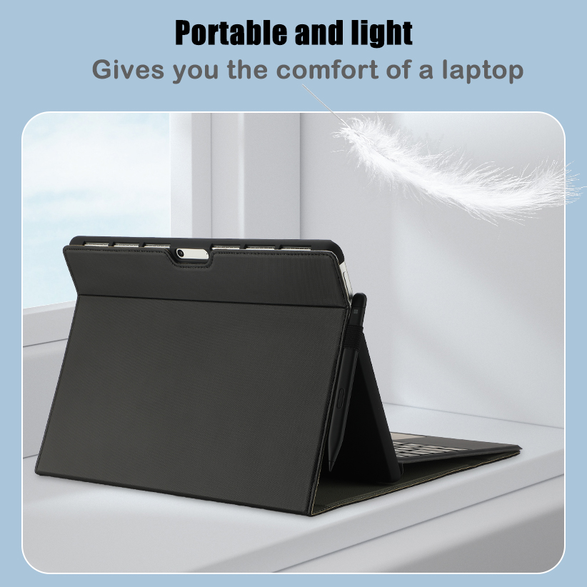 for Microsoft Surface Pro 9/10/11 case 13 inch 2022/2024 Leather Cover Protective Shell Compatible with Type Cover Keyboard and Pencil Holder